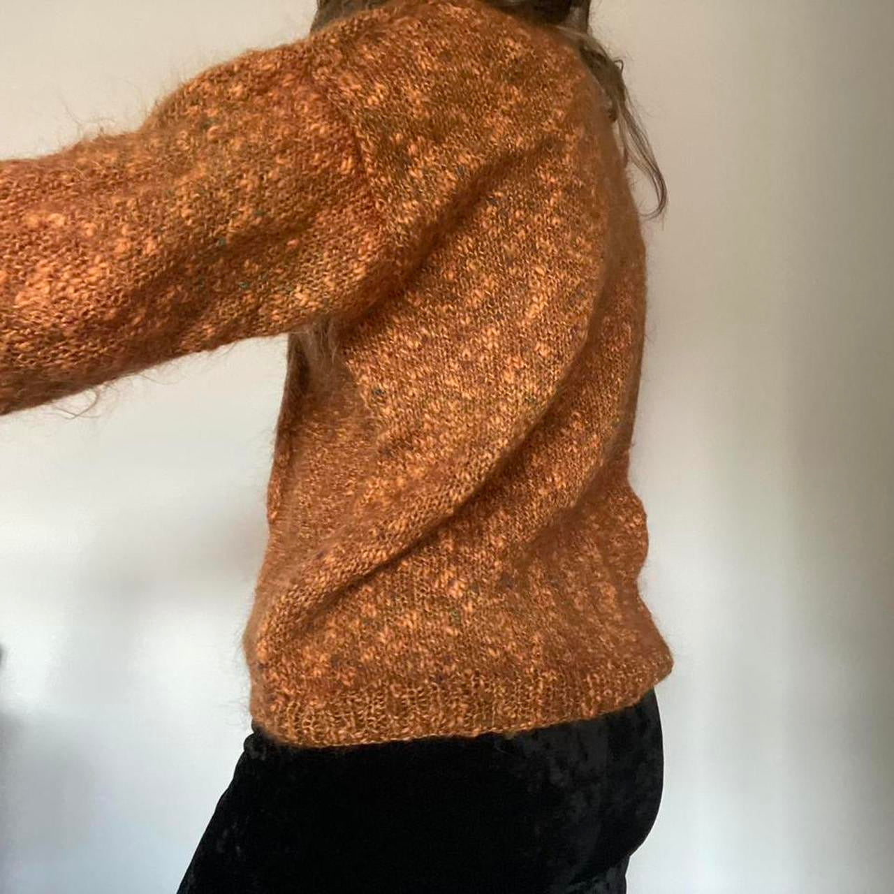 Orange cable knit jumper L