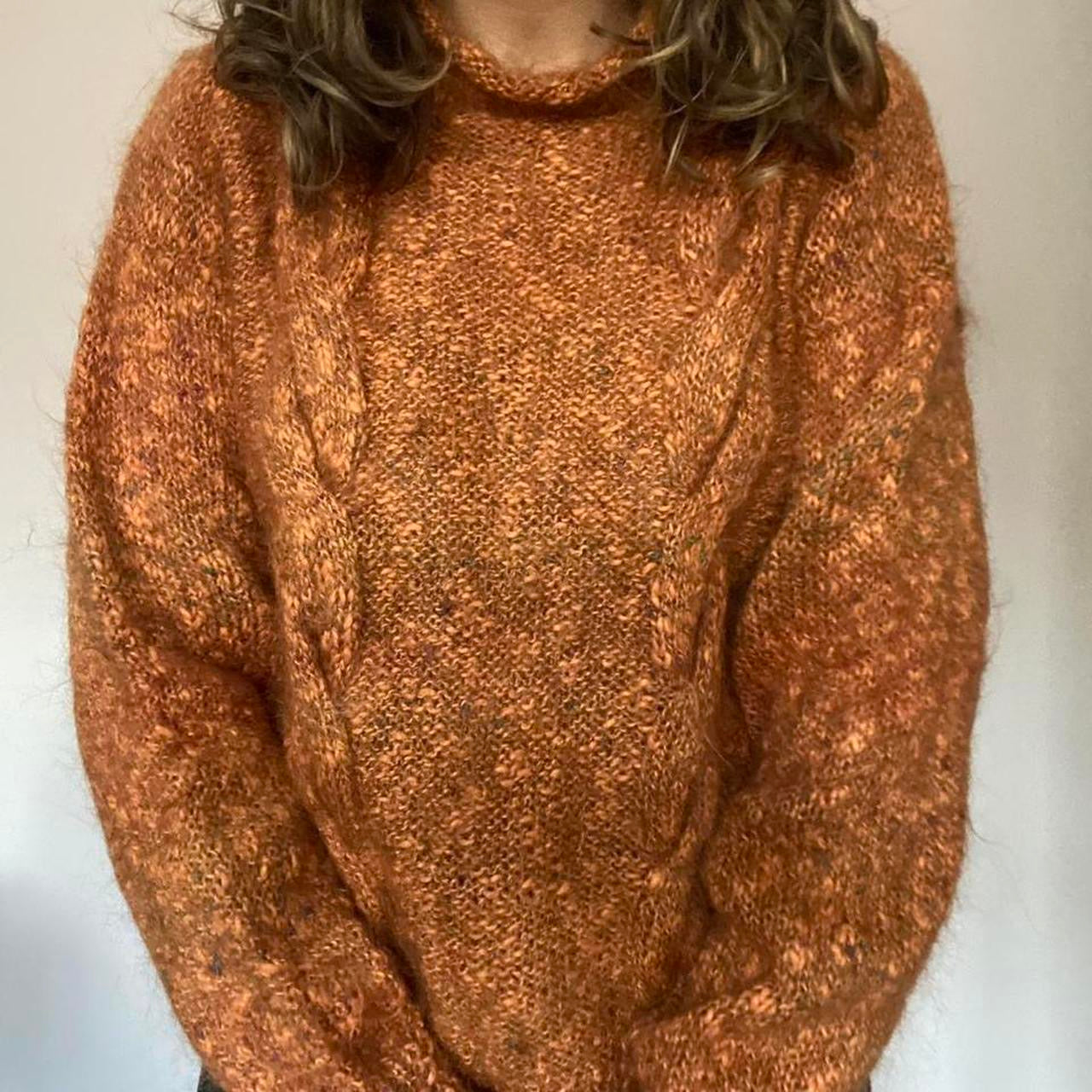 Orange cable knit jumper L
