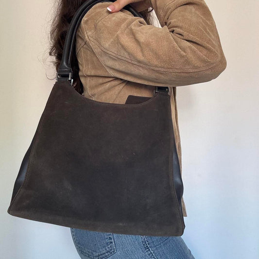 Brown suede bag