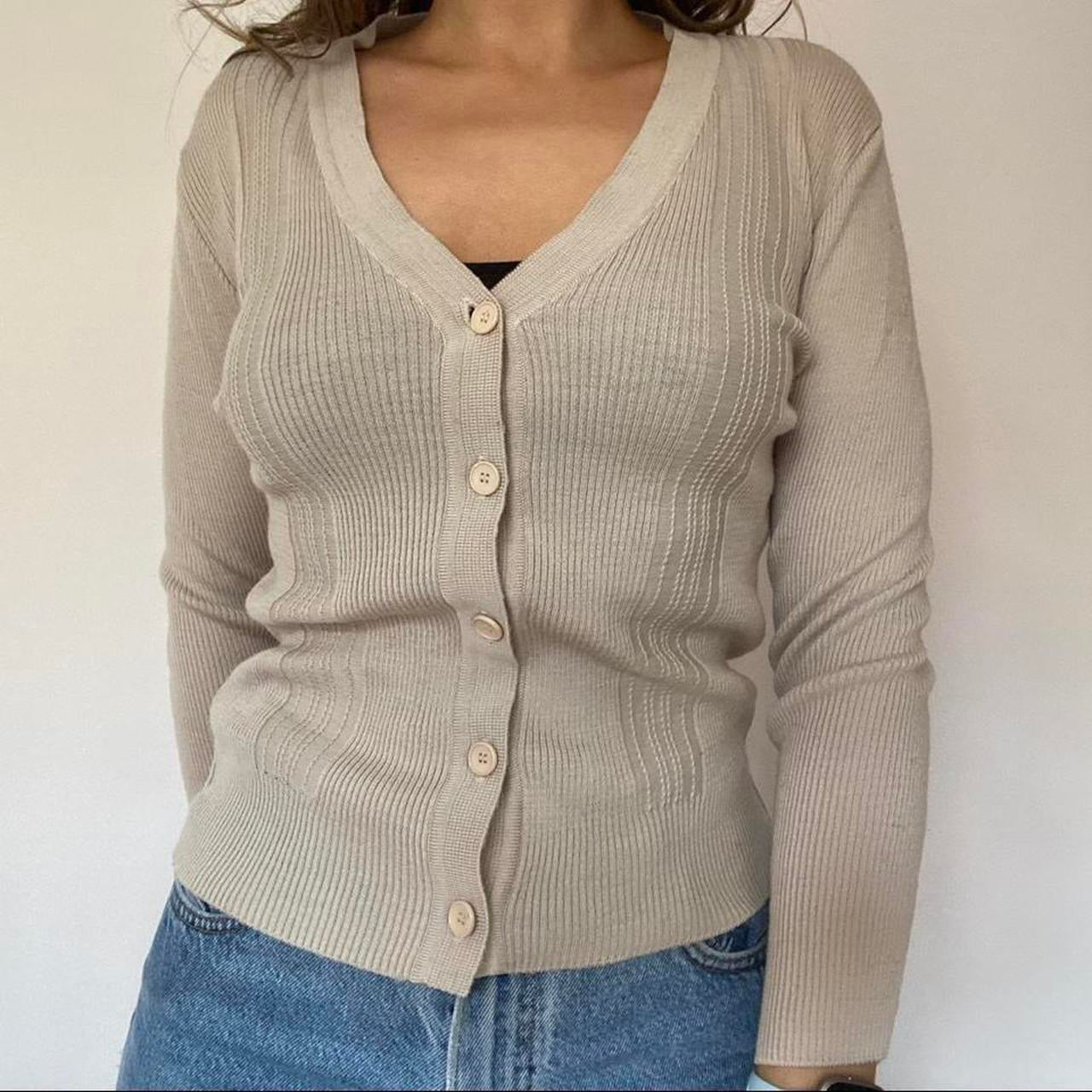 Beige knit cardigan XS/S