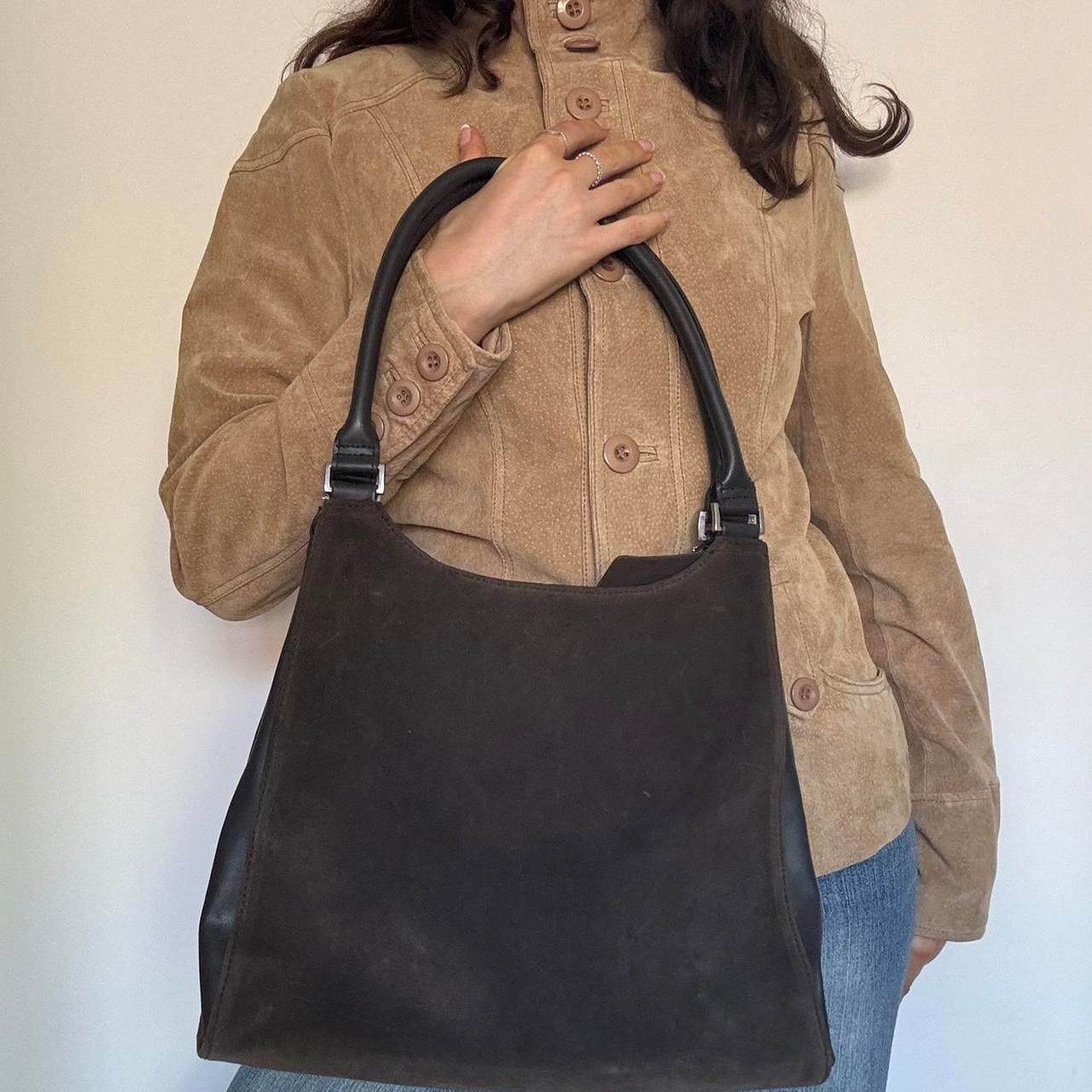 Brown suede bag