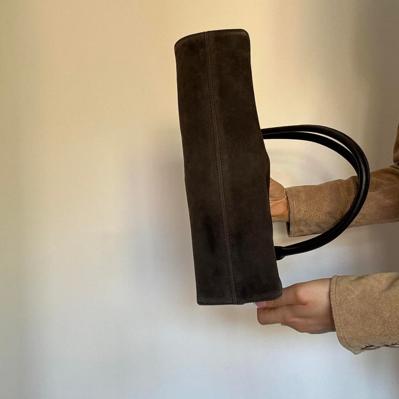 Brown suede bag