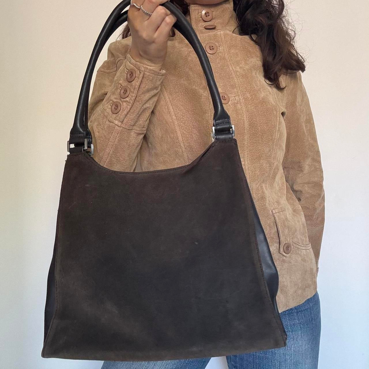 Brown suede bag
