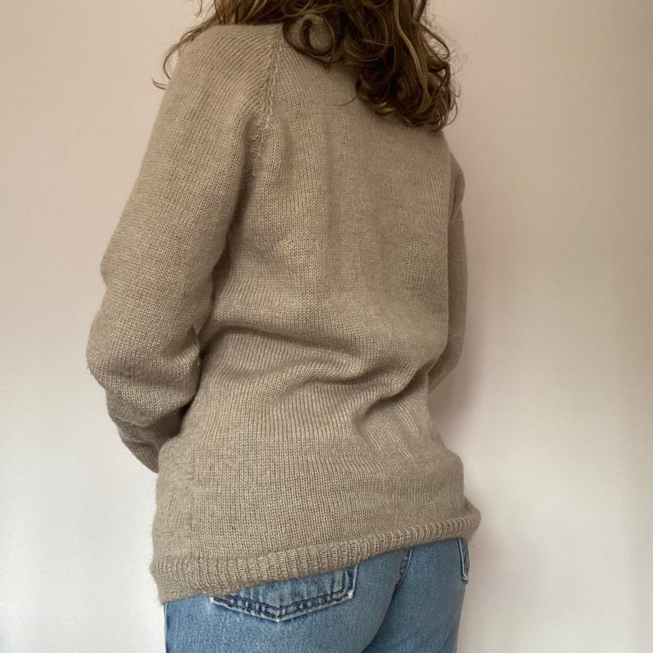 Beige knit button up cardigan S