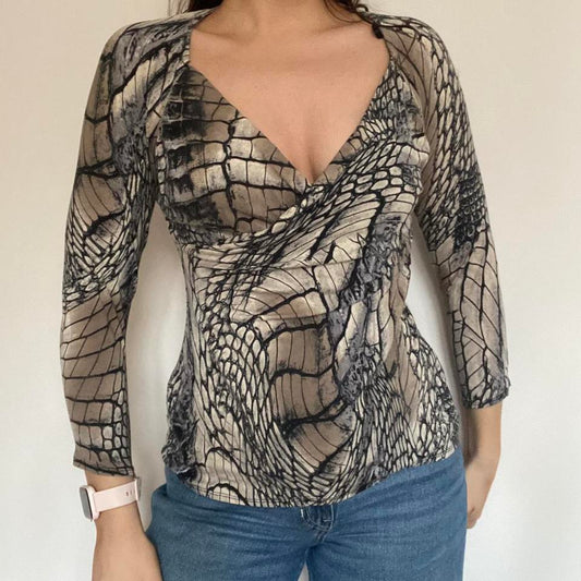 00s snakeskin plunge top small