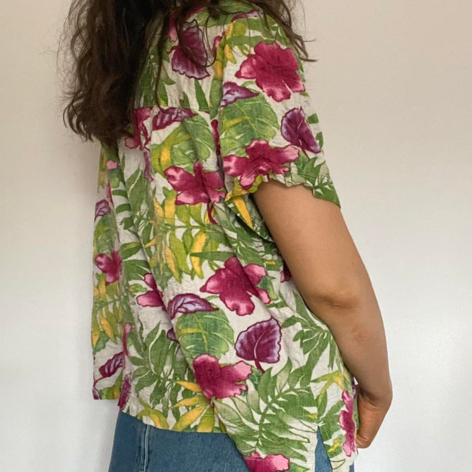 Bright floral multicoloured shirt XL