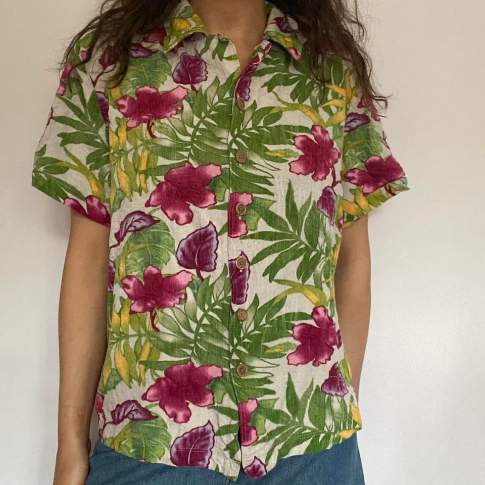 Bright floral multicoloured shirt XL