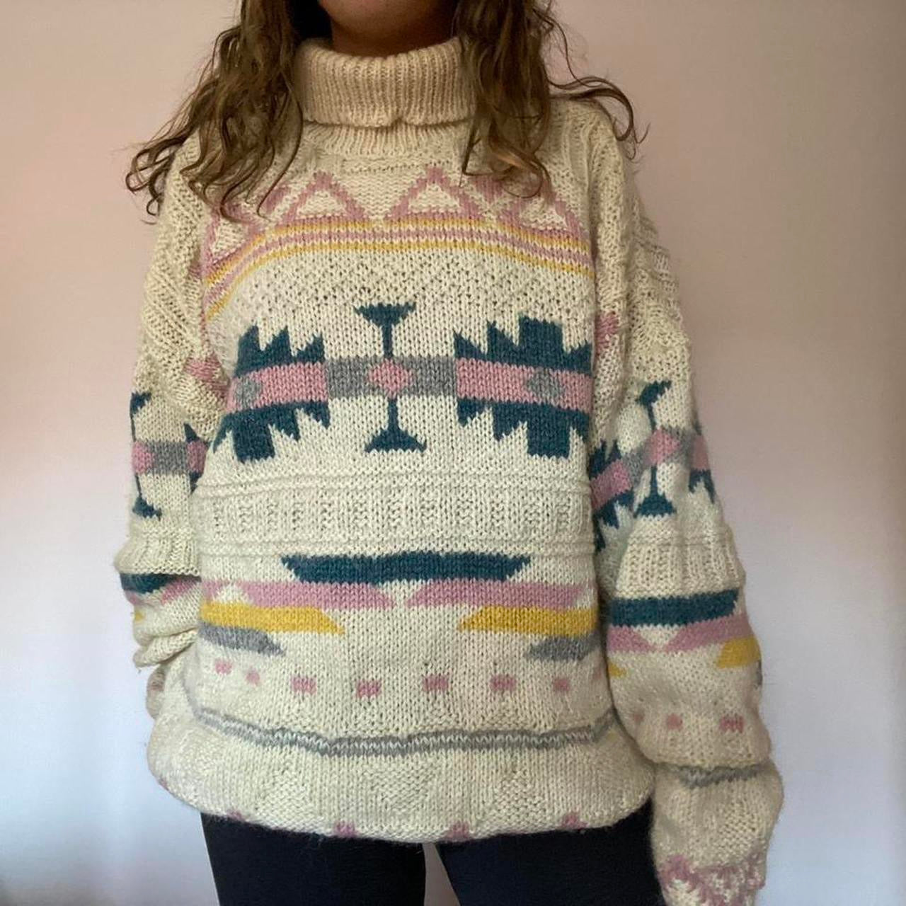 100% wool high neck knit jumper XXL