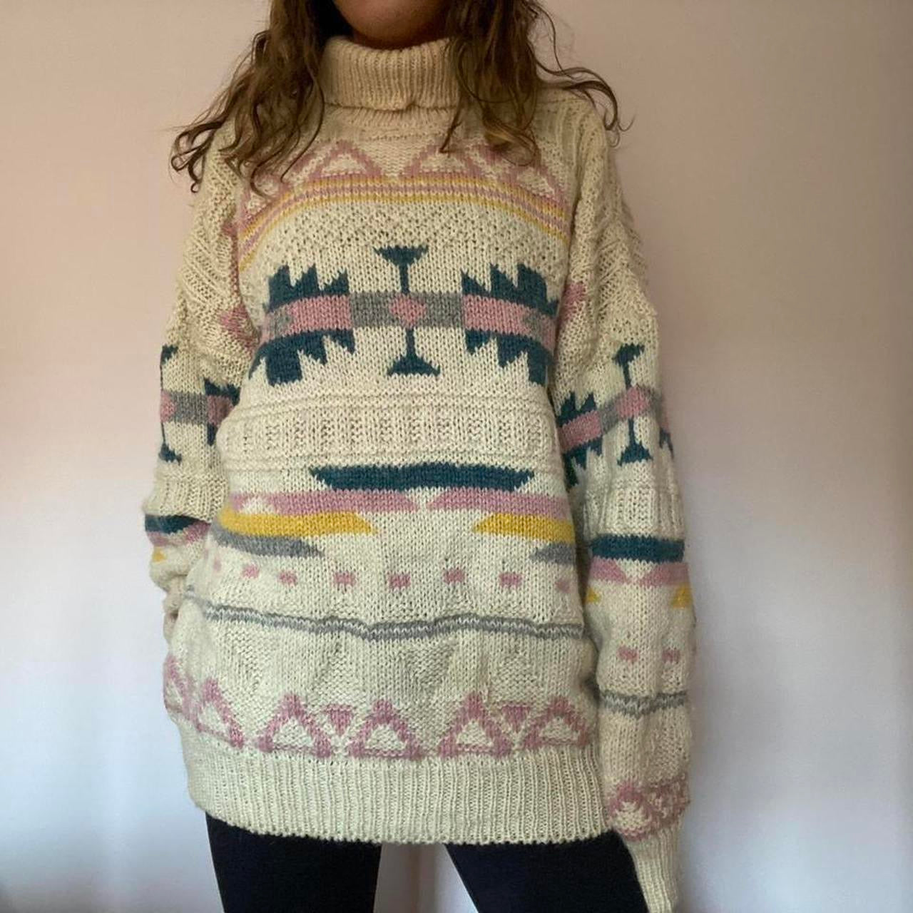 100% wool high neck knit jumper XXL