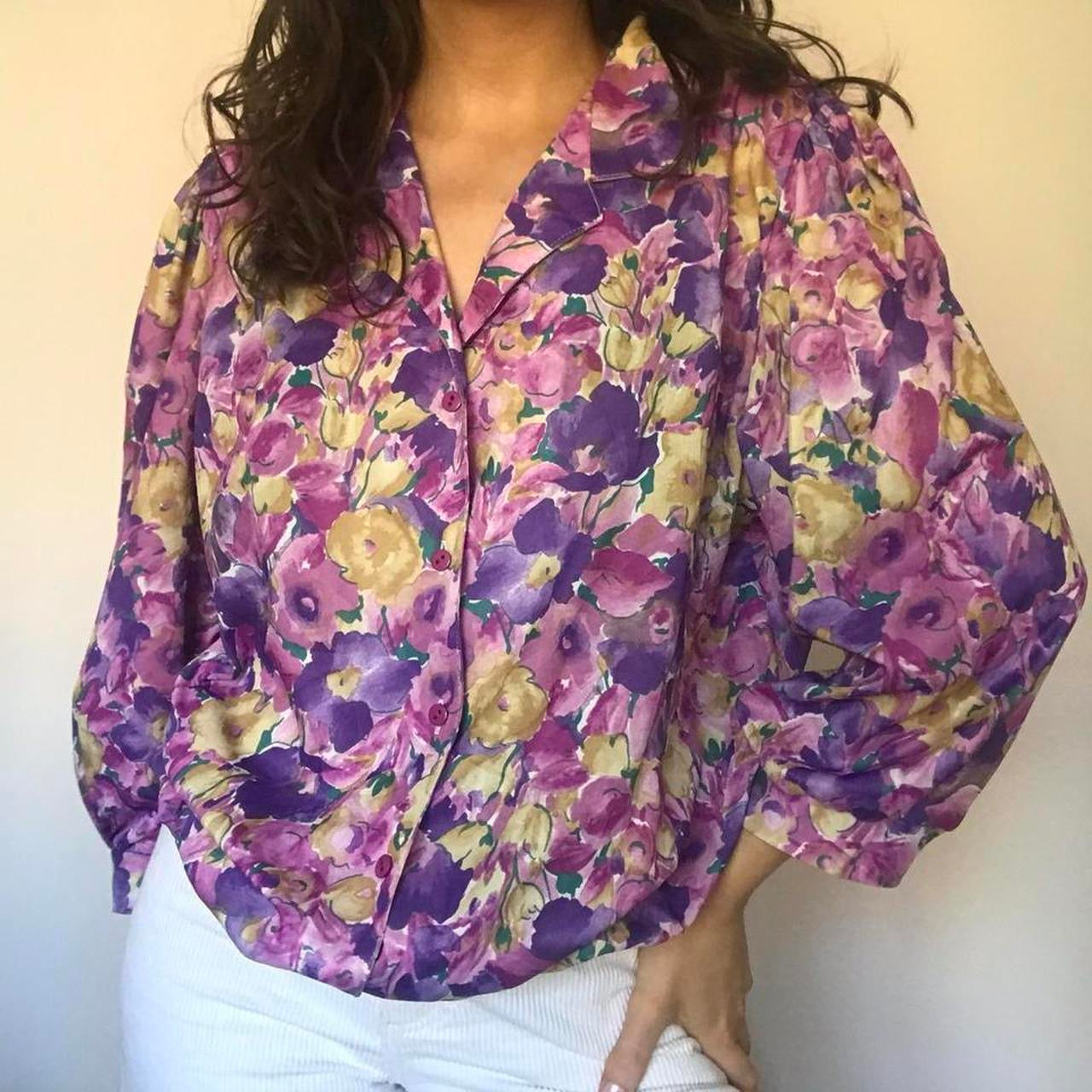 Pink floral shirt XL