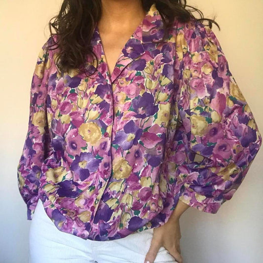 Pink floral shirt XL
