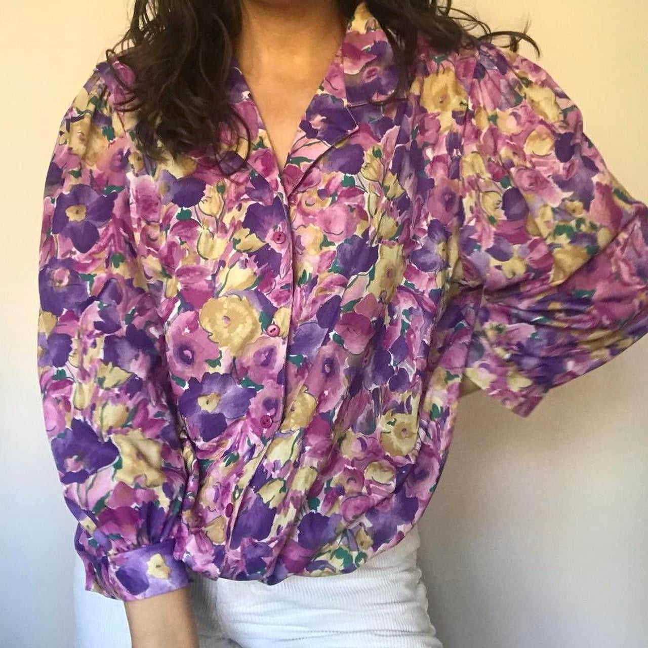 Pink floral shirt XL