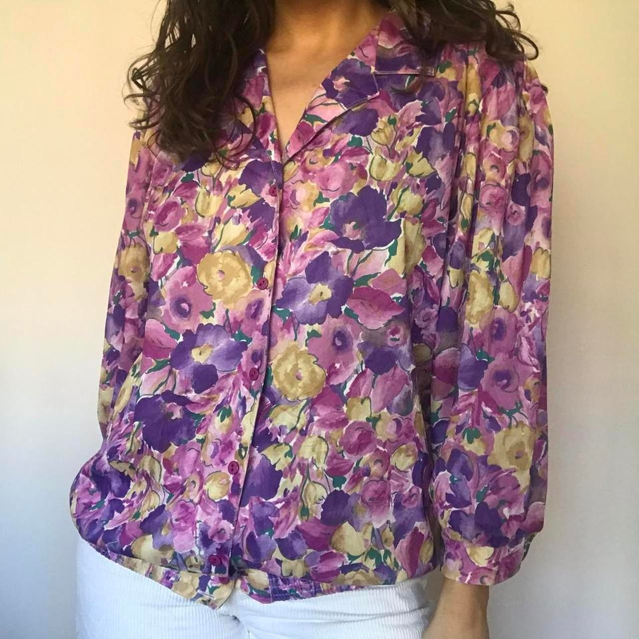 Pink floral shirt XL