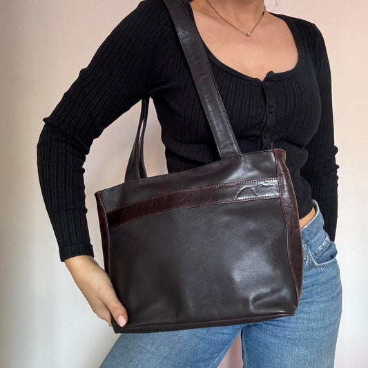 Brown leather bag