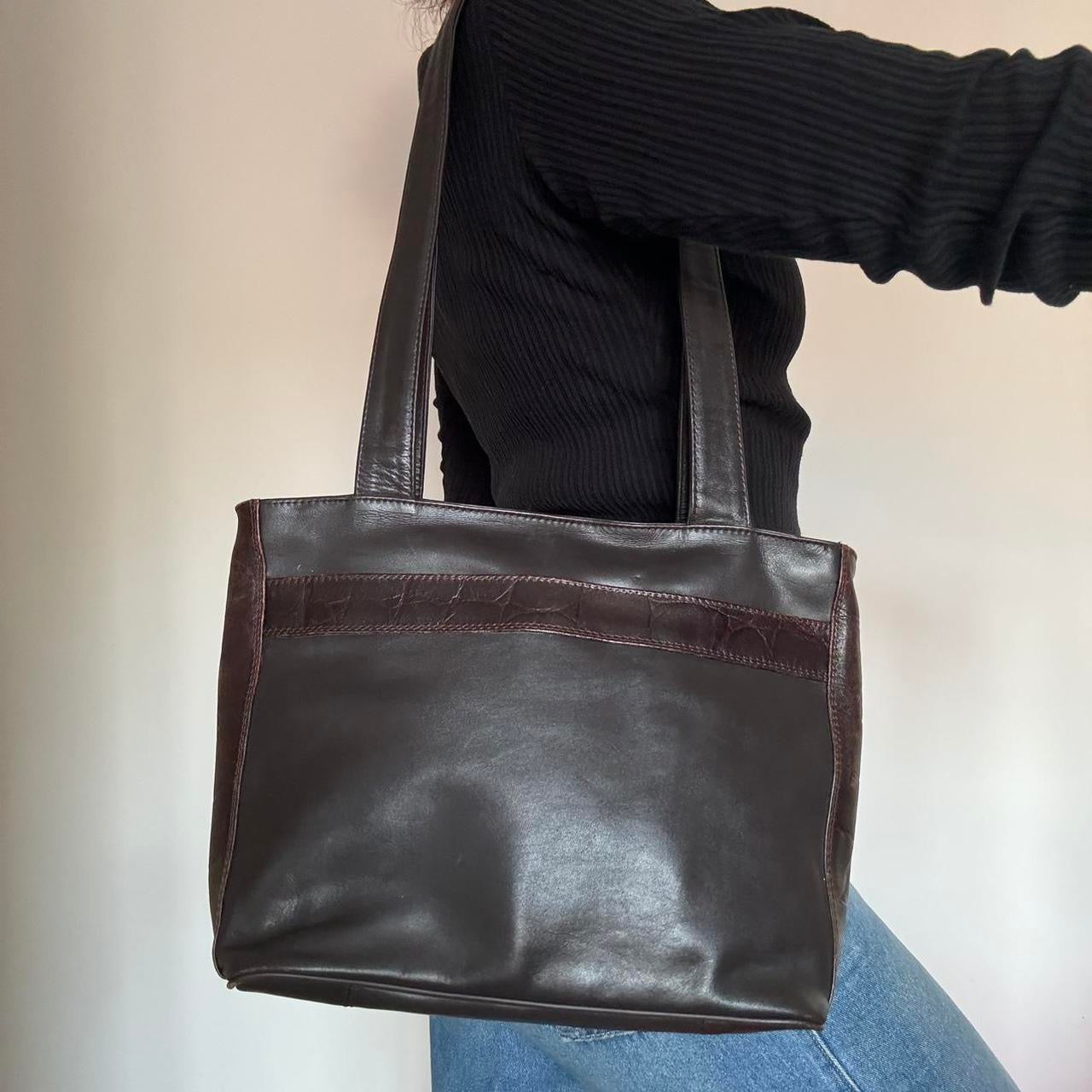 Brown leather bag
