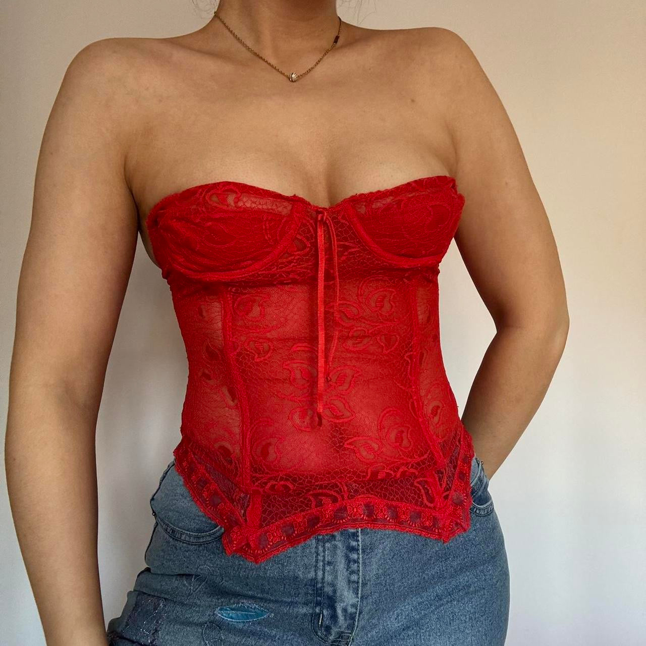 00s red corset M