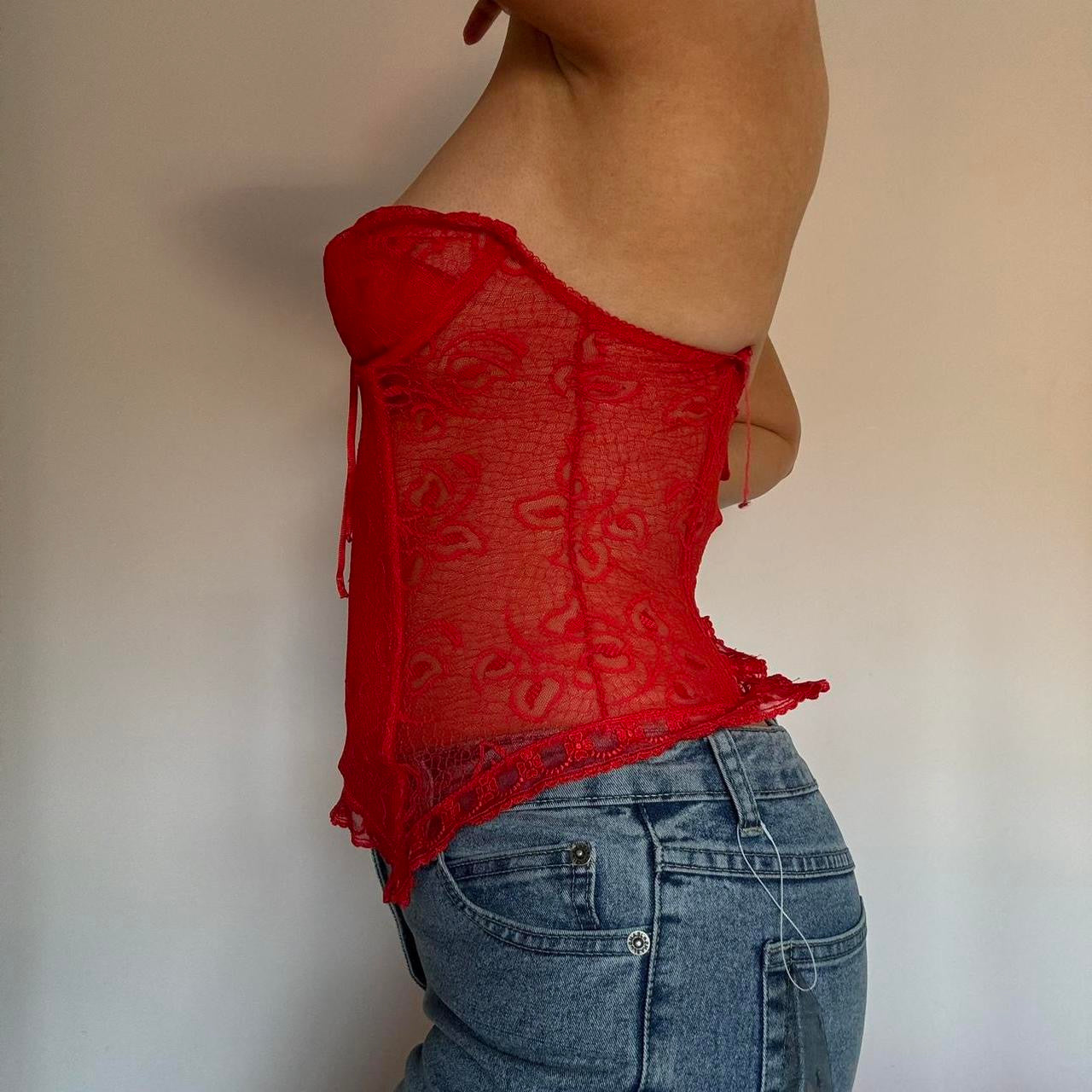 00s red corset M