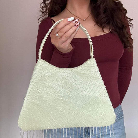 Green beaded bag
