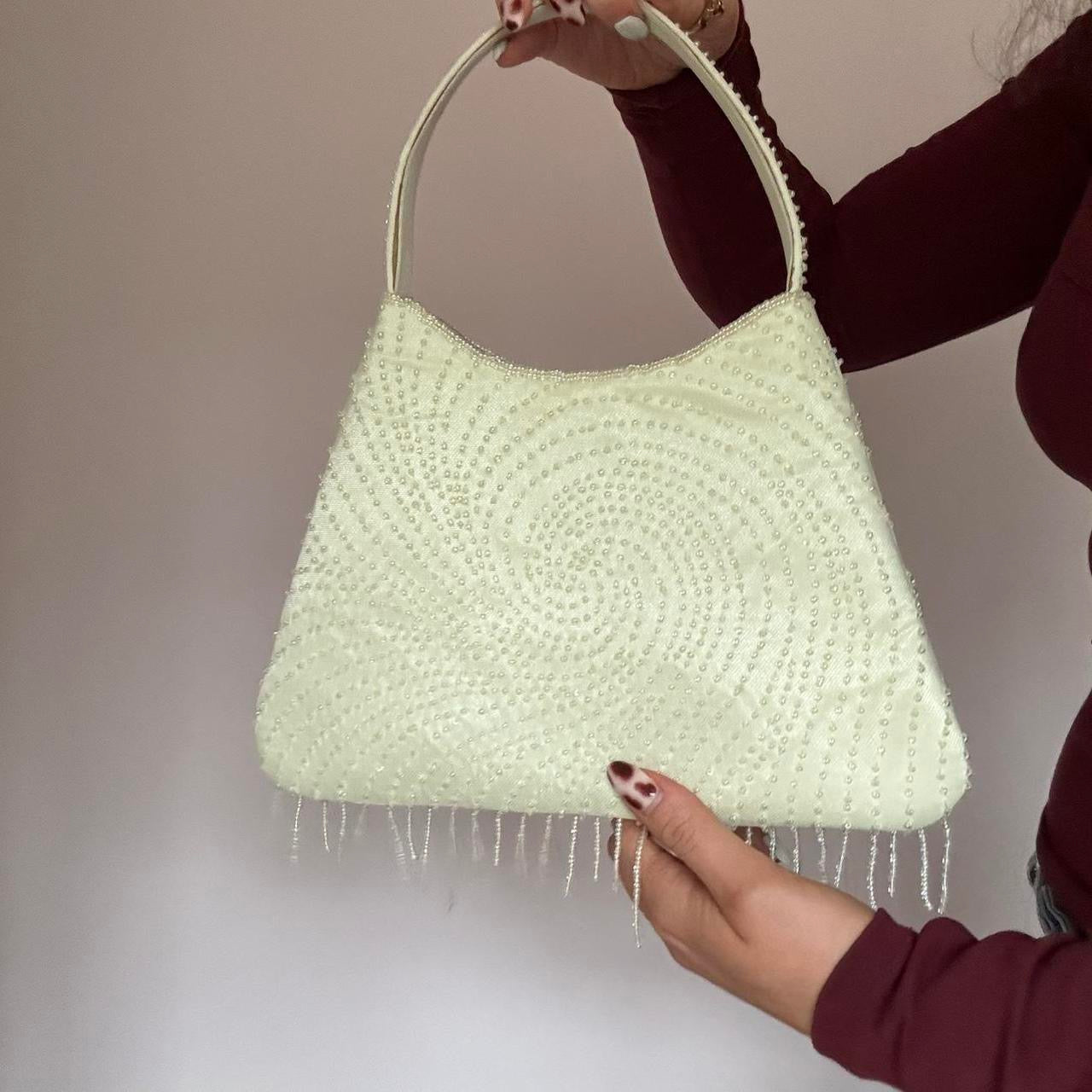 Green beaded bag
