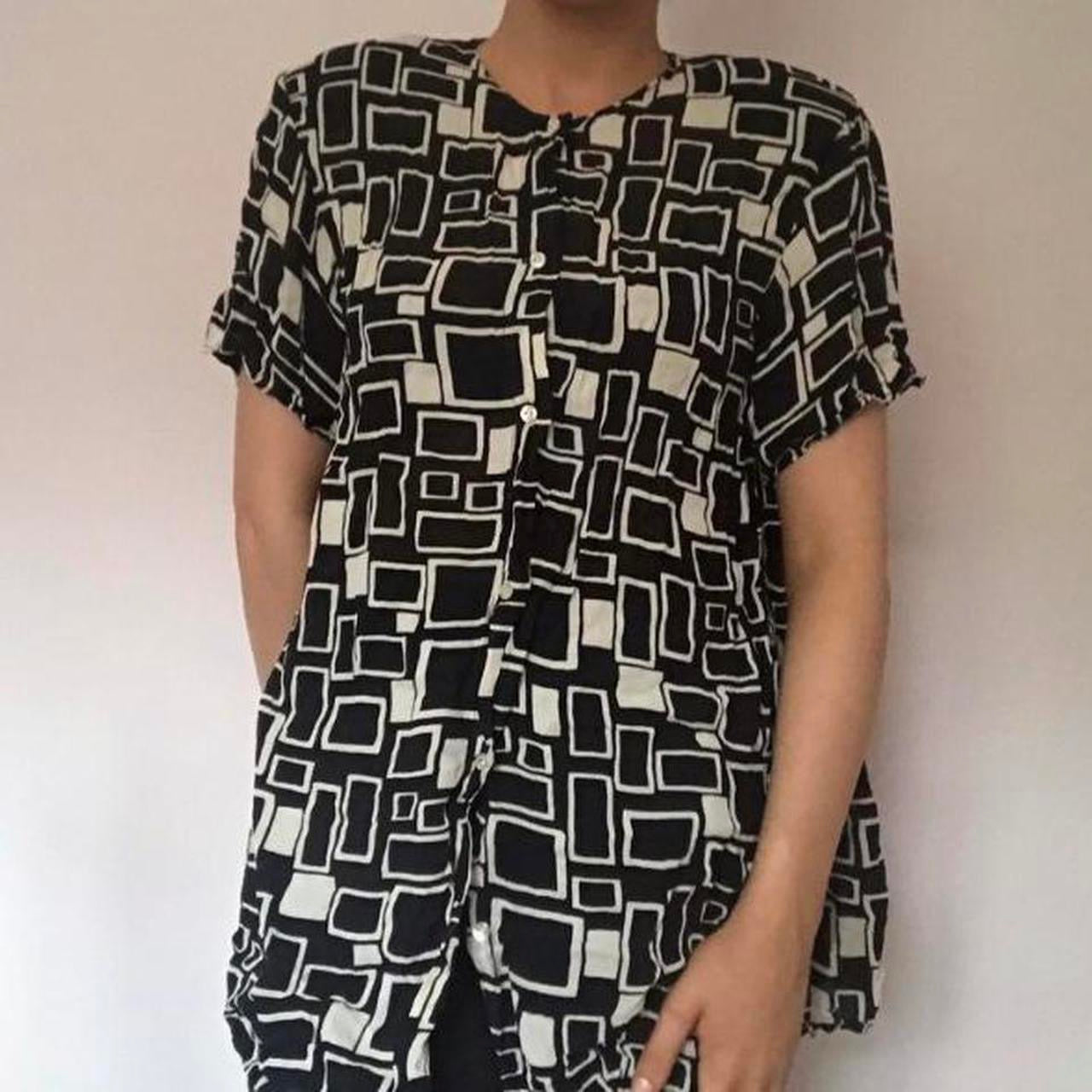 Black & cream square shirt L
