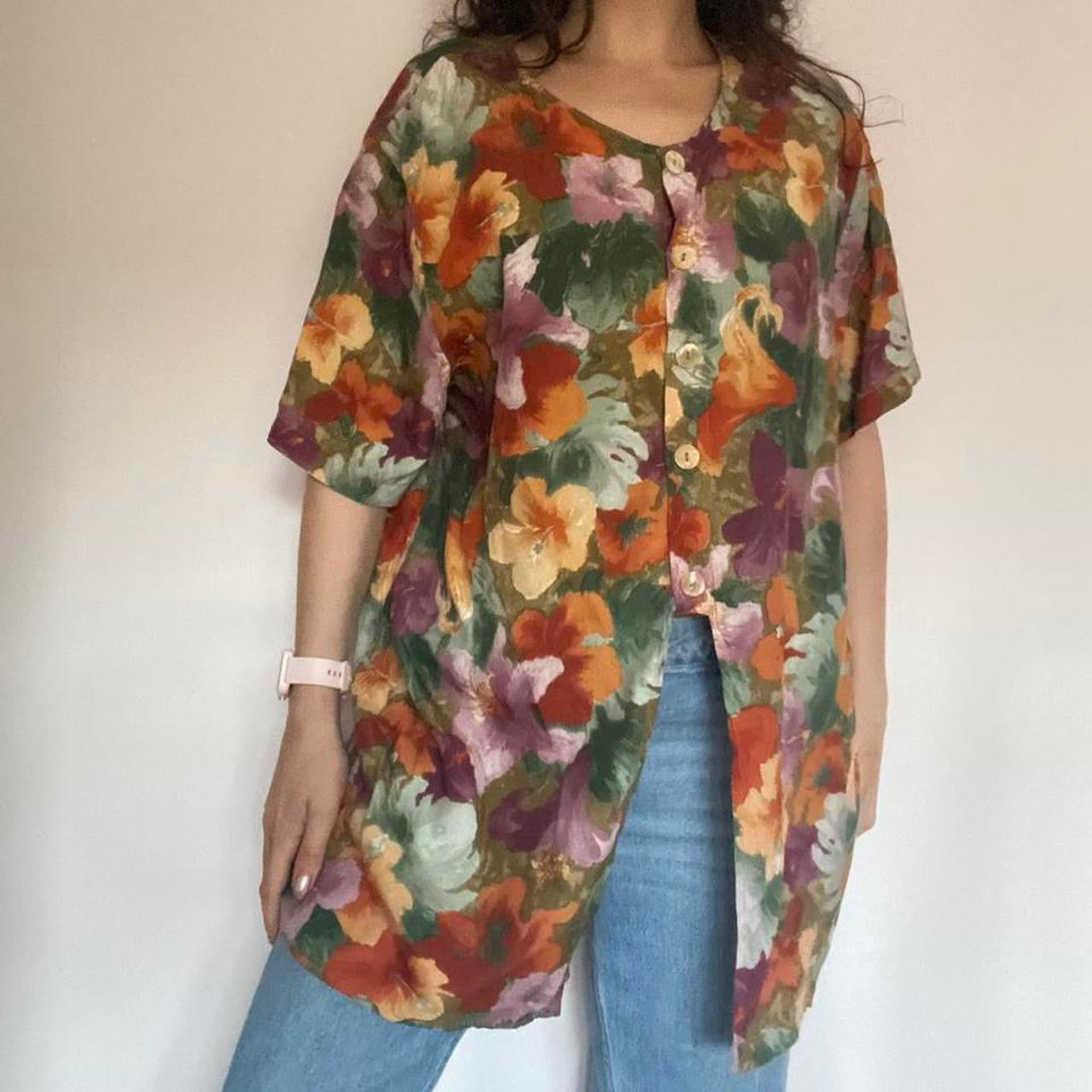 Floral multicoloured shirt L