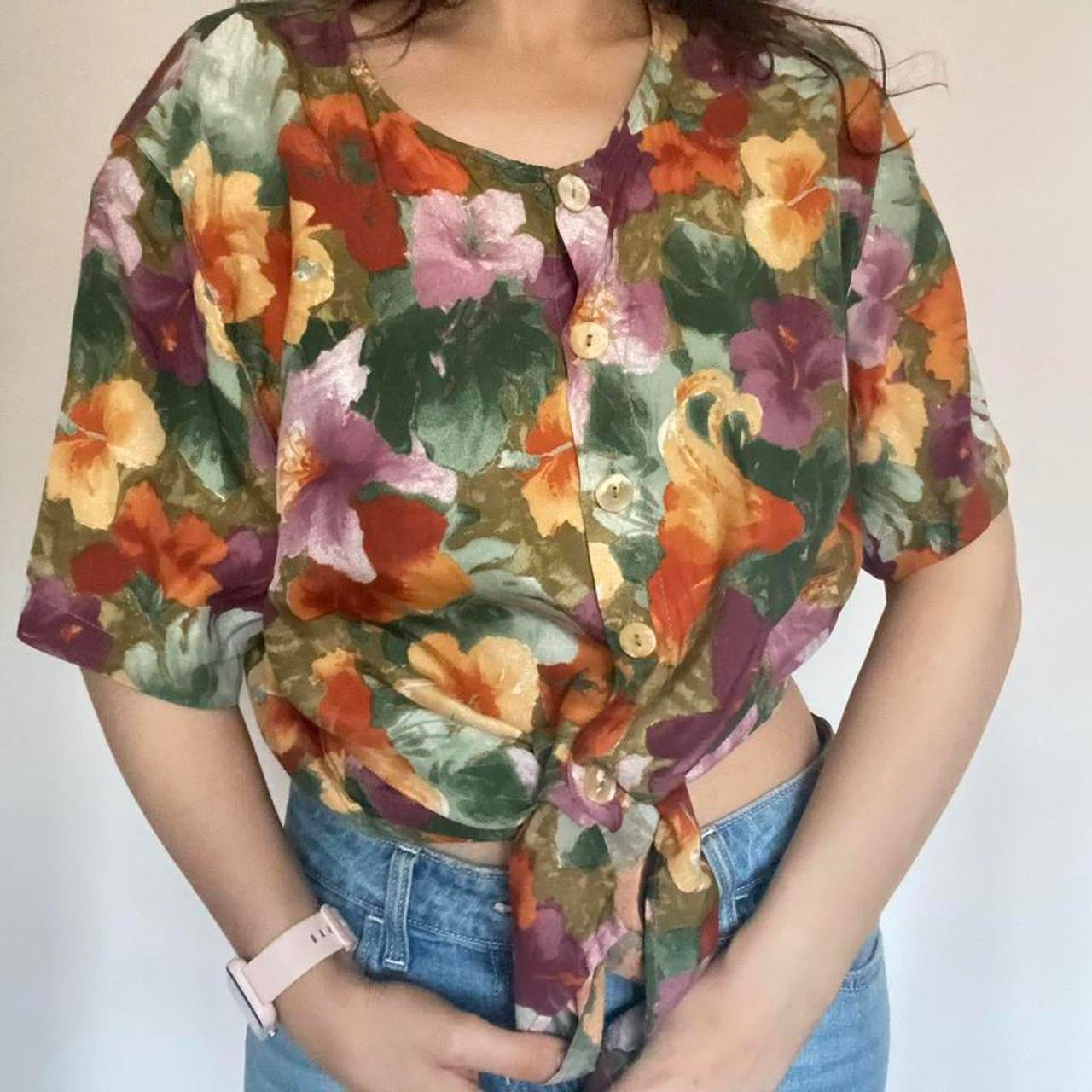 Floral multicoloured shirt L