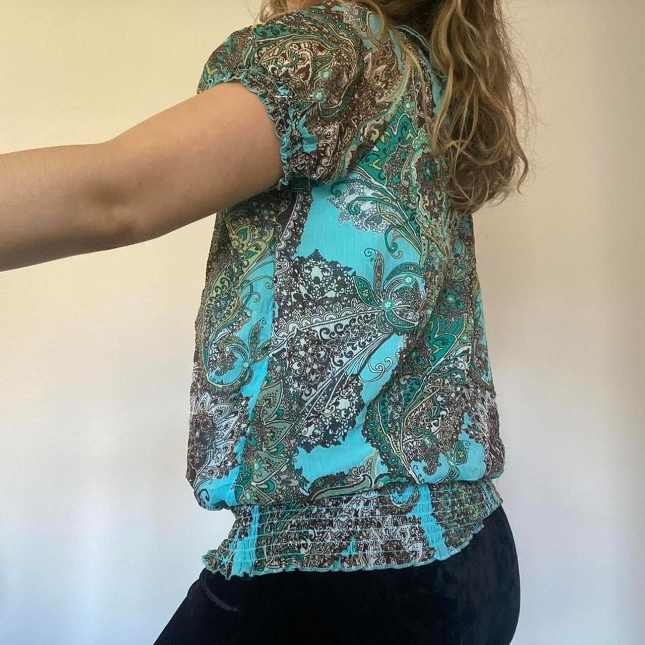 Paisley turquoise shirt L