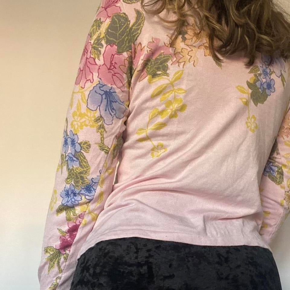 Baby pink floral silk jumper XS/S