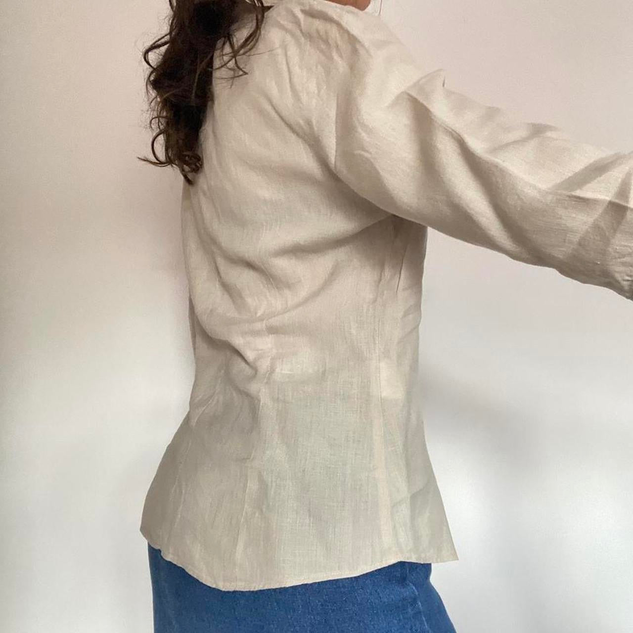 100% linen beige shirt M