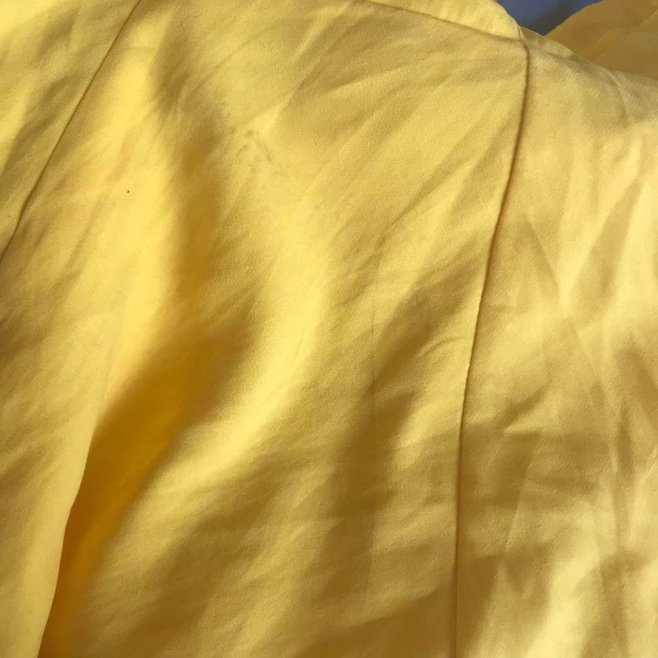 Yellow silk midi dress small