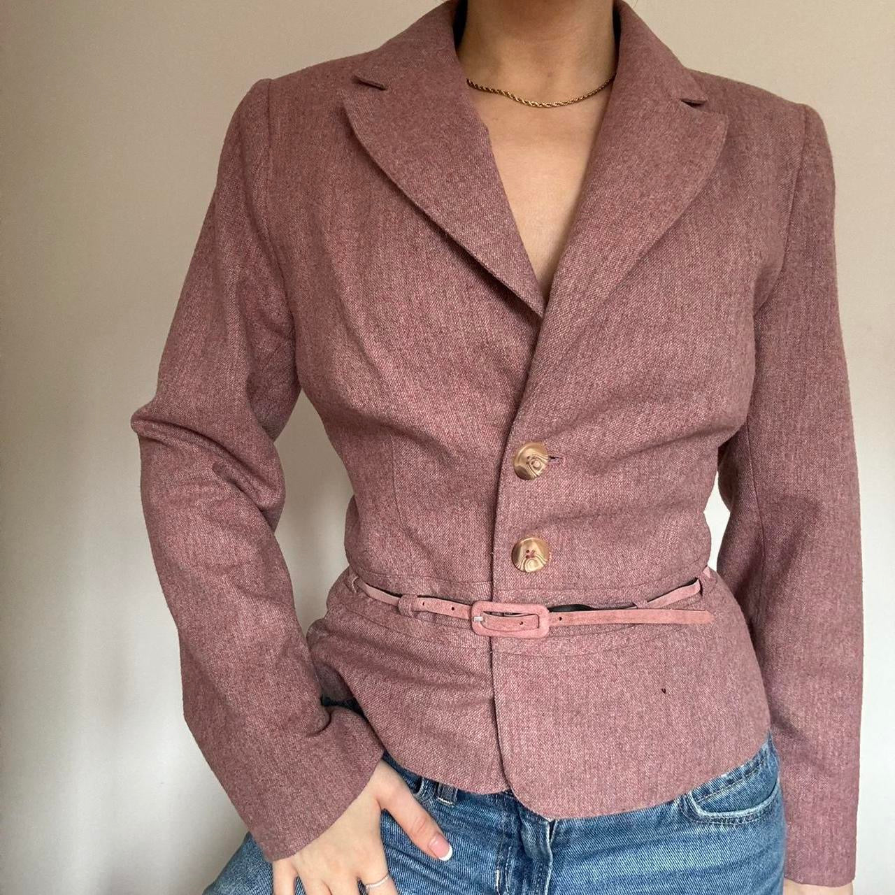 Pink wool blazer small