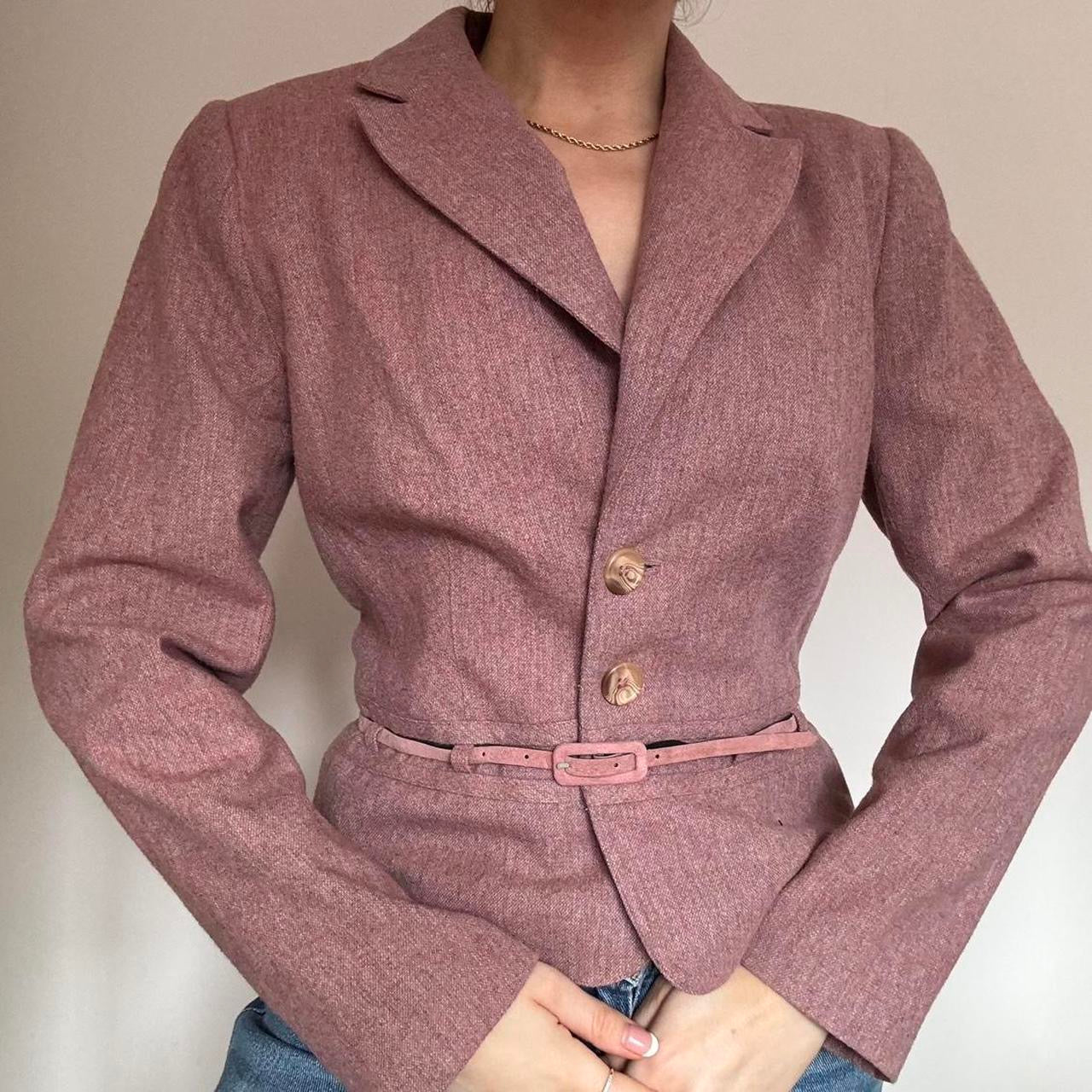 Pink wool blazer small