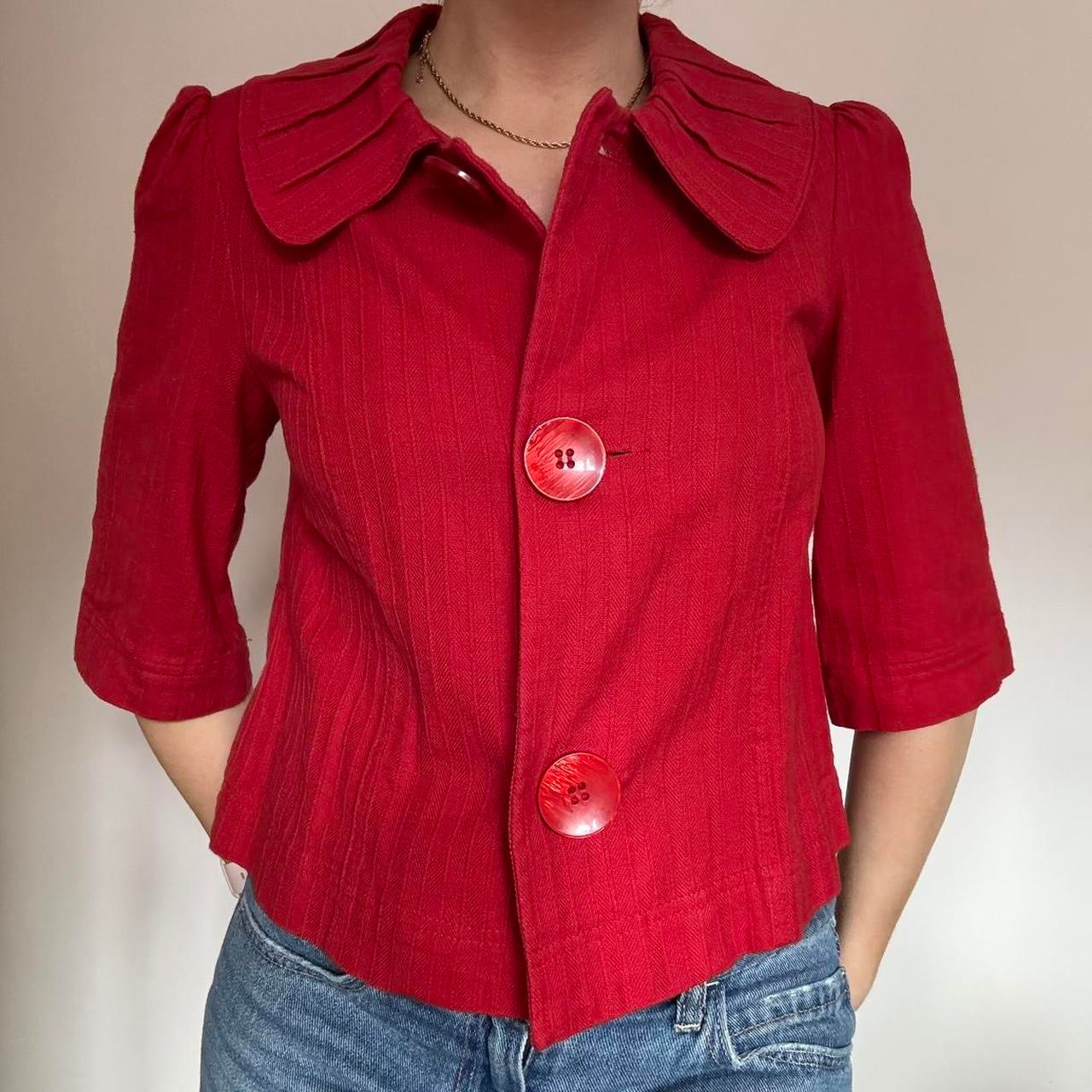 100% cotton red jacket 8