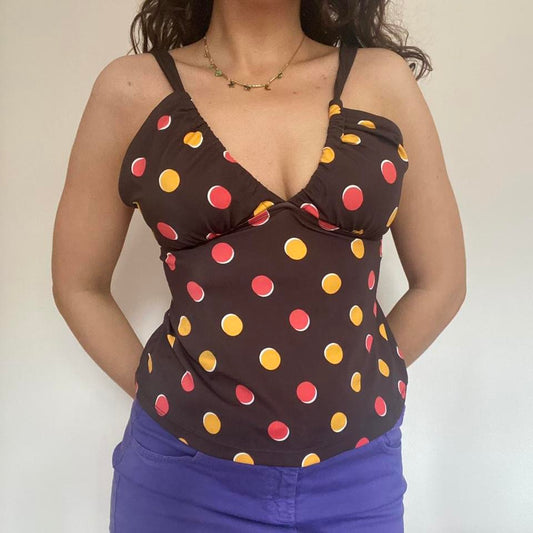00s brown polka dot tankini top 10