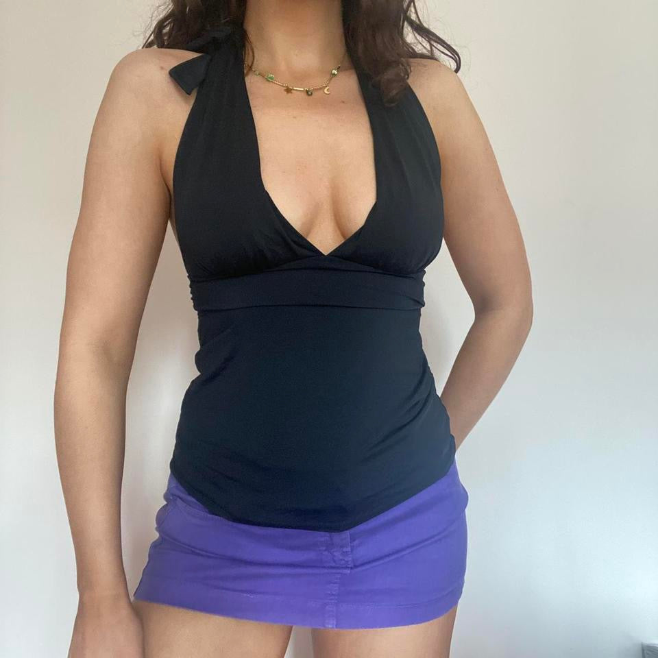 Chaps black tankini top 8