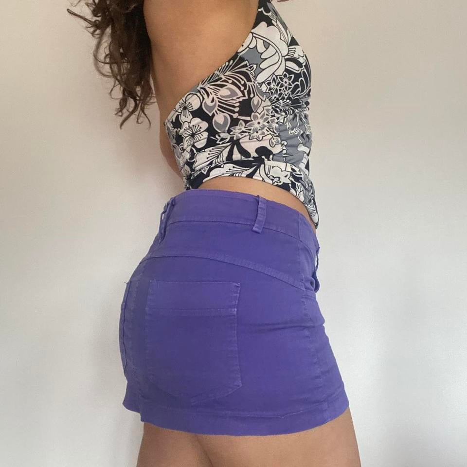 00s purple low waist micro mini skirt small