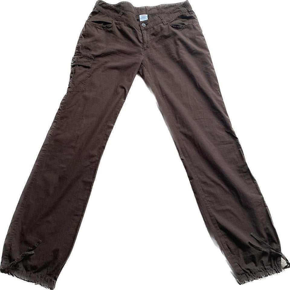 00s brown low waist cargo trousers small