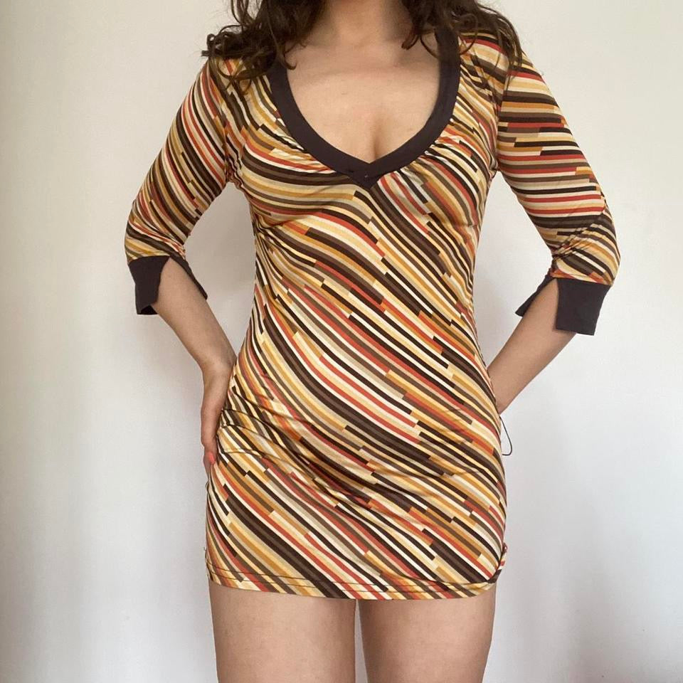 00s striped mini dress XS/S