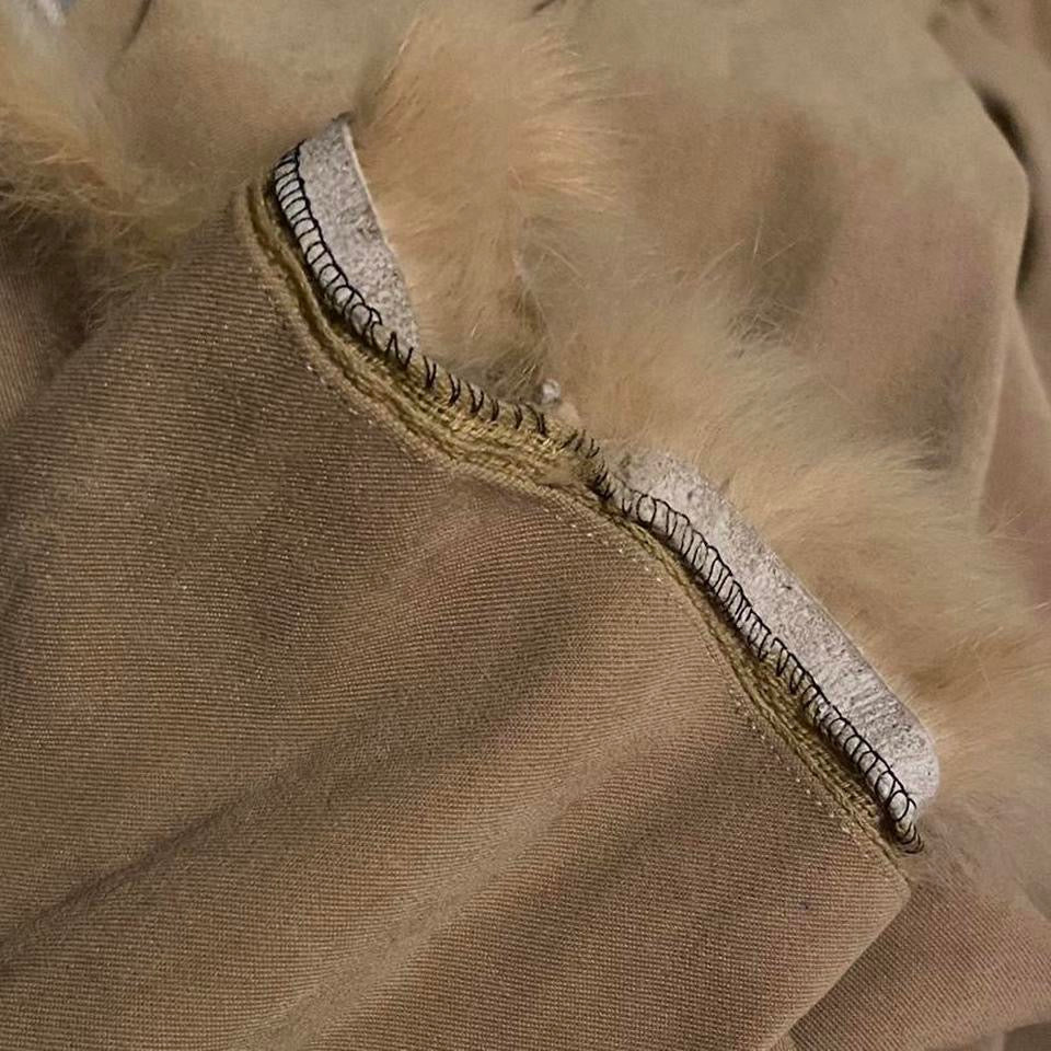 00s tan fur trim shirt medium