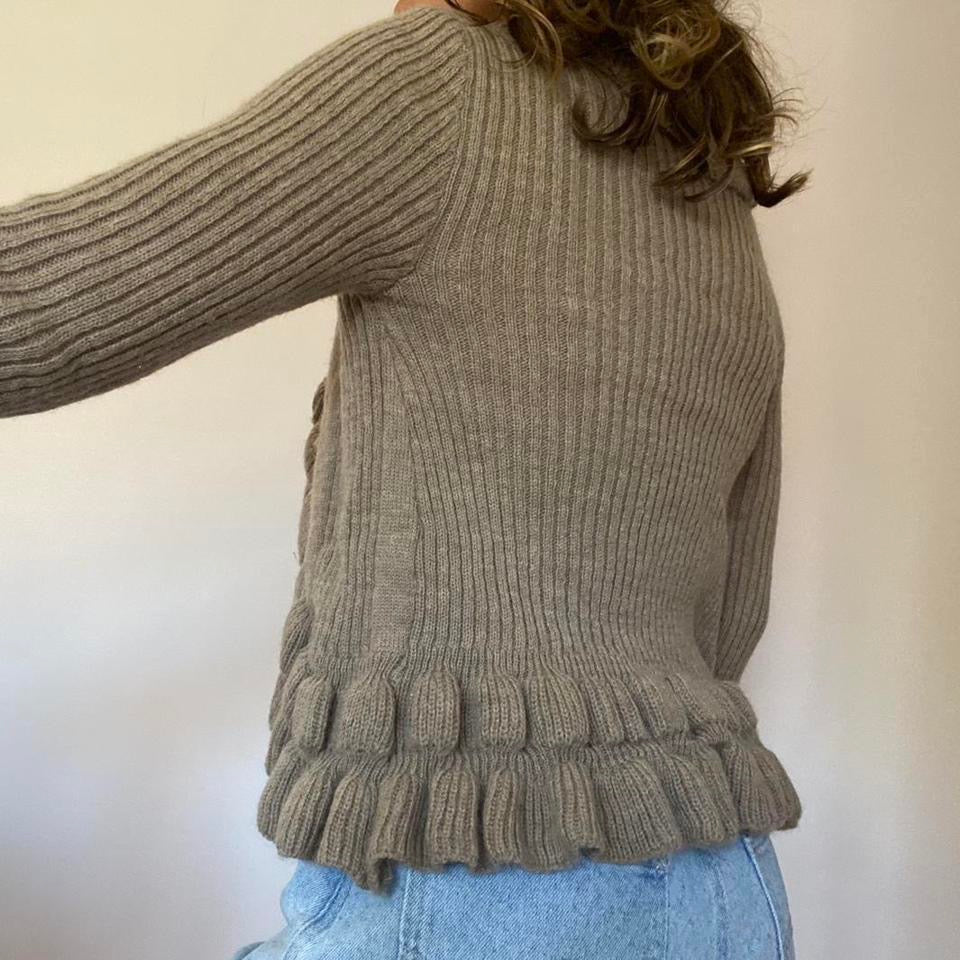 00s brown wool cardigan small