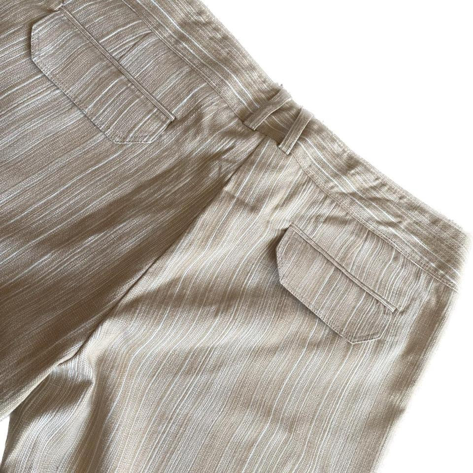 00s tan pinstripe trousers 16