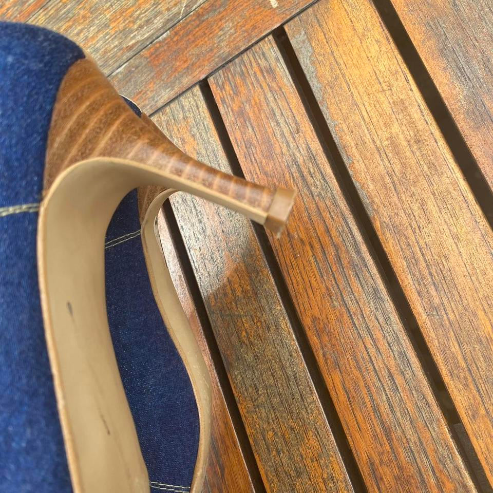Denim court heels 6