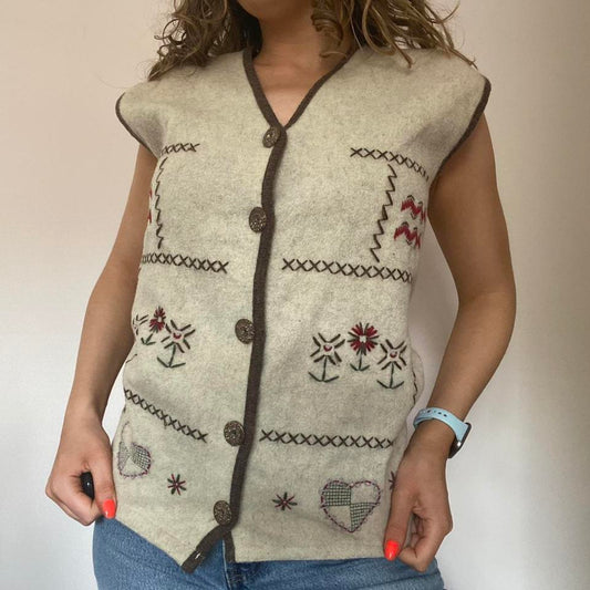 Beige gilet small