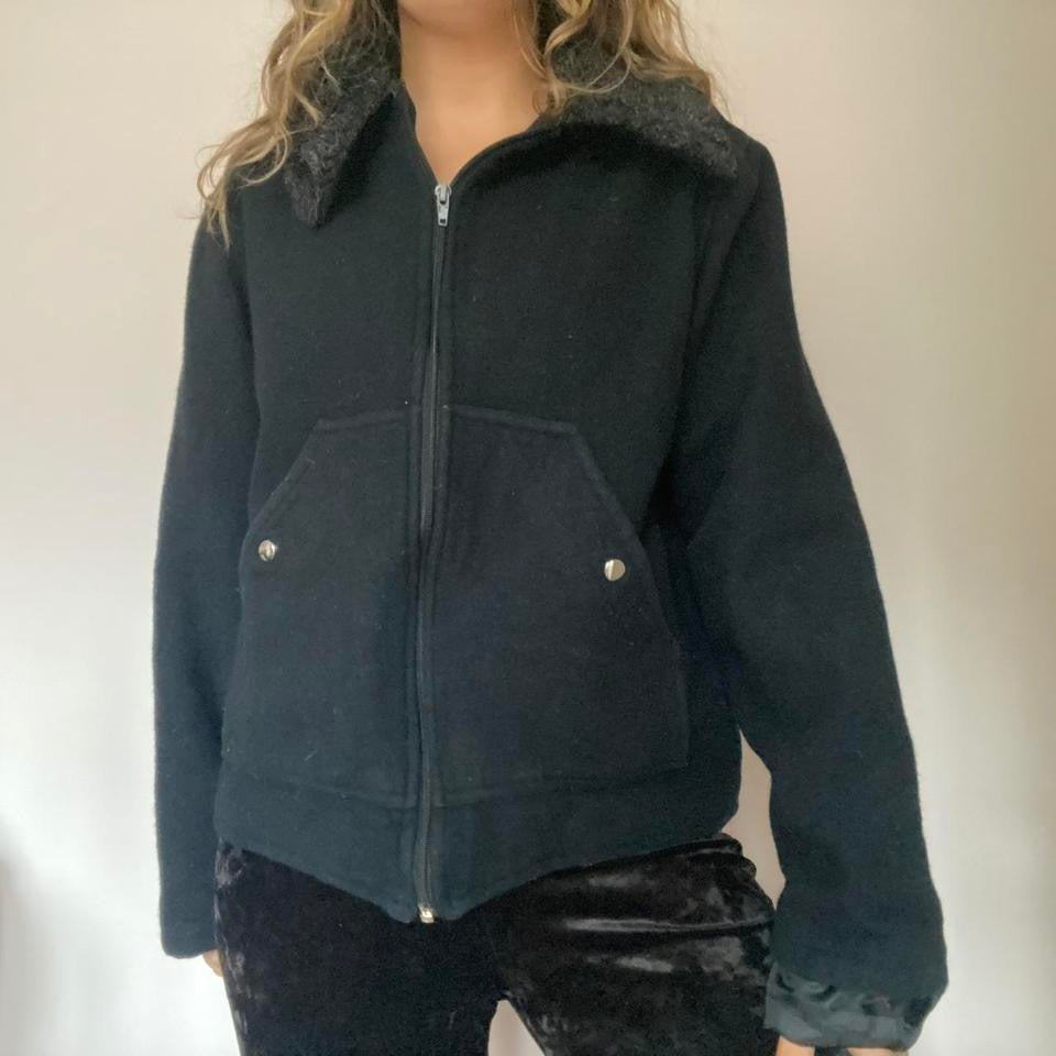 Black wool skirt large