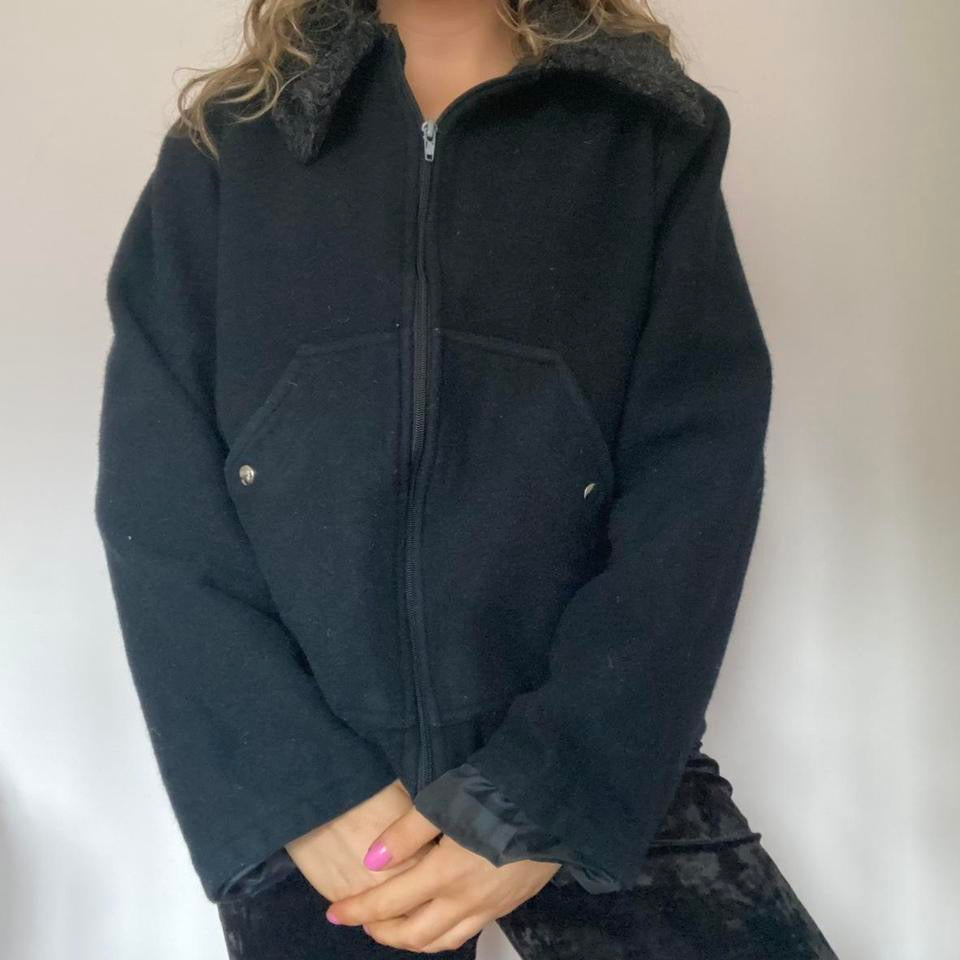 Black wool skirt large