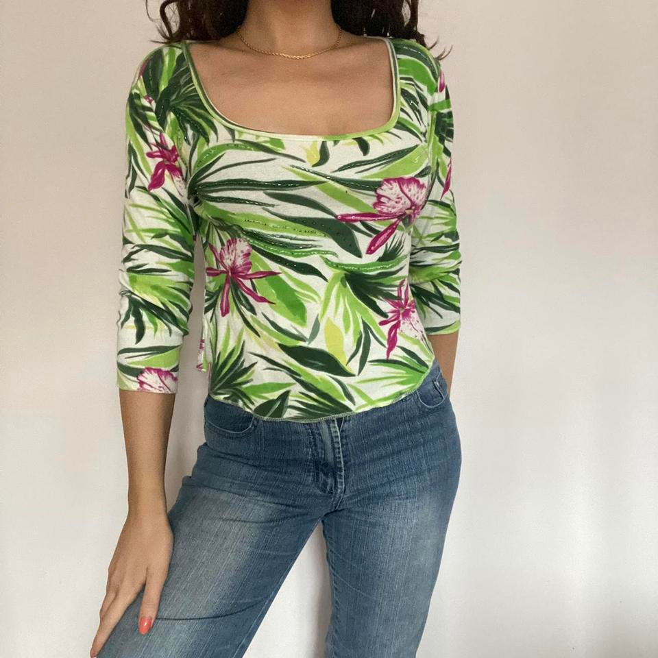 00s green floral medium