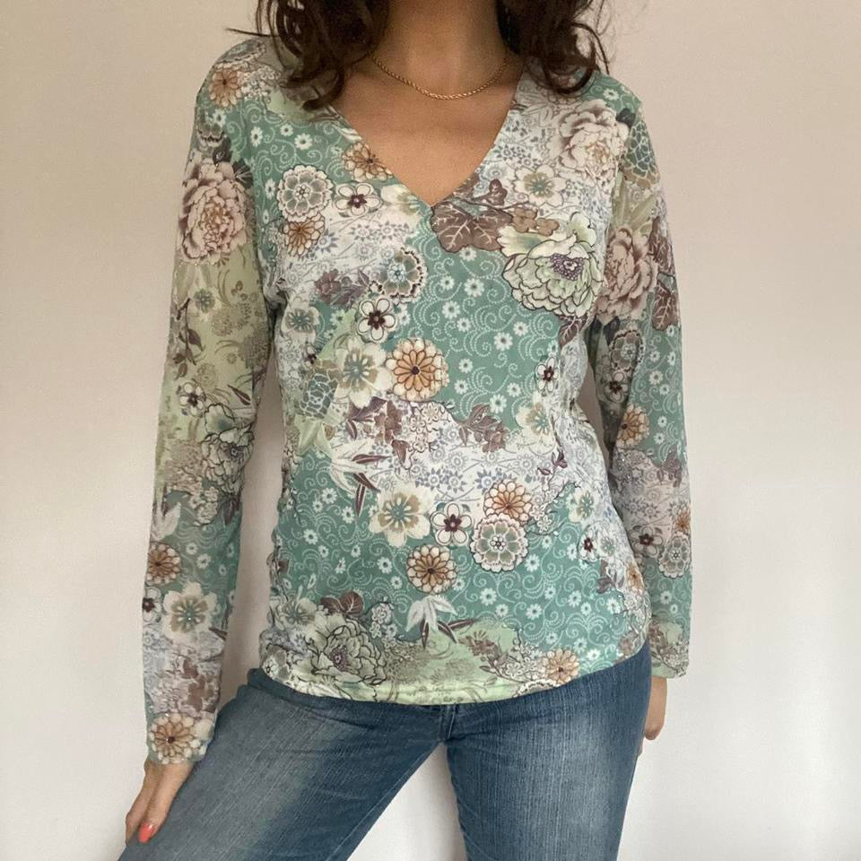 00s floral top medium