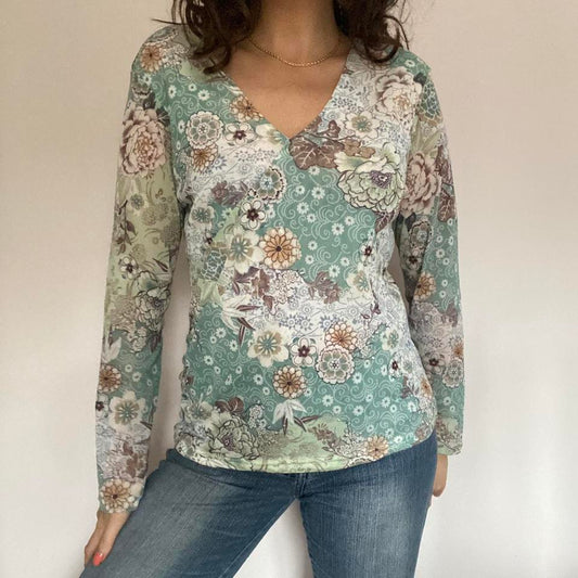 00s floral top medium