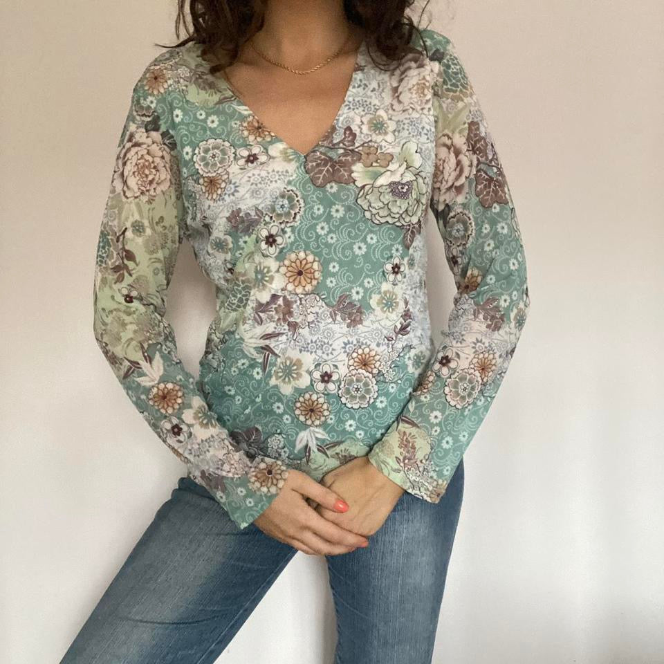 00s floral top medium