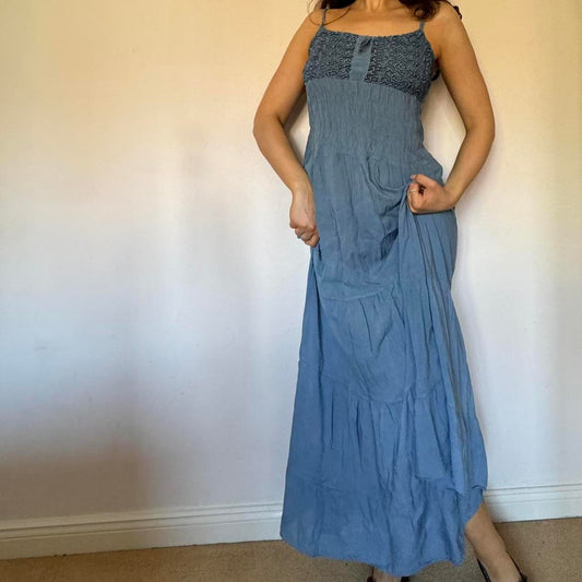 Italian blue maxi dress XS/S
